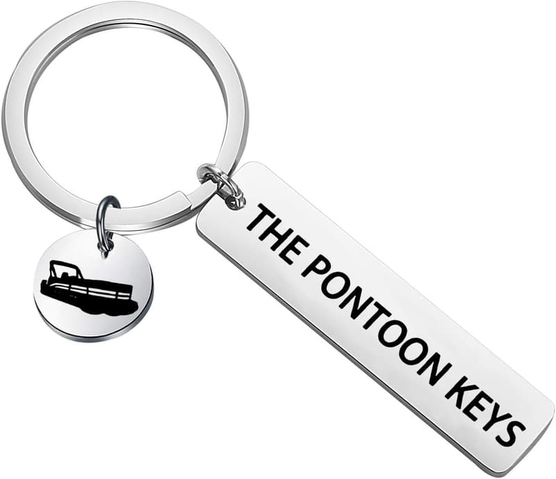 Pontoon Captain Keychain Gift for Boating Enthusiasts