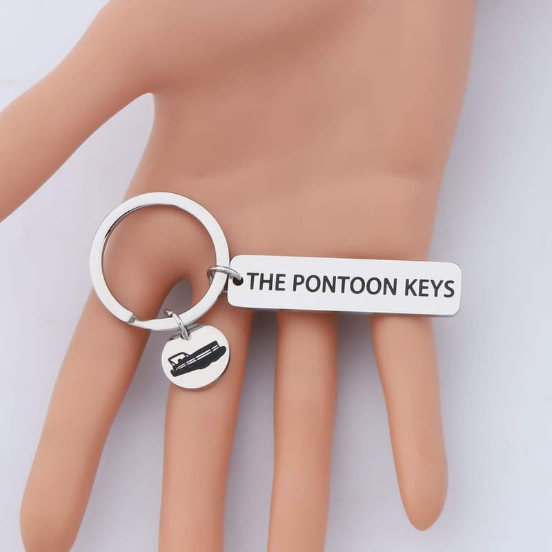 Pontoon Captain Keychain Gift for Boating Enthusiasts