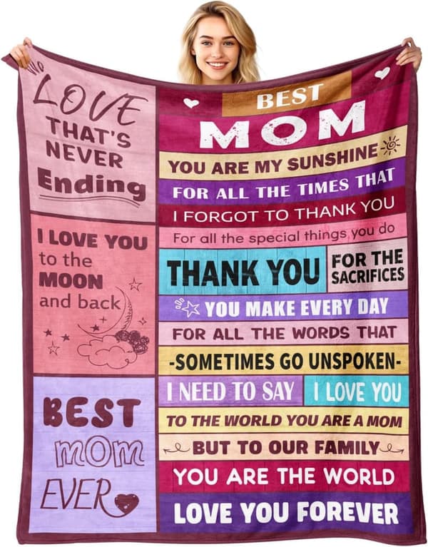Mother's Day Flannel Throw Blanket for Mom - 50