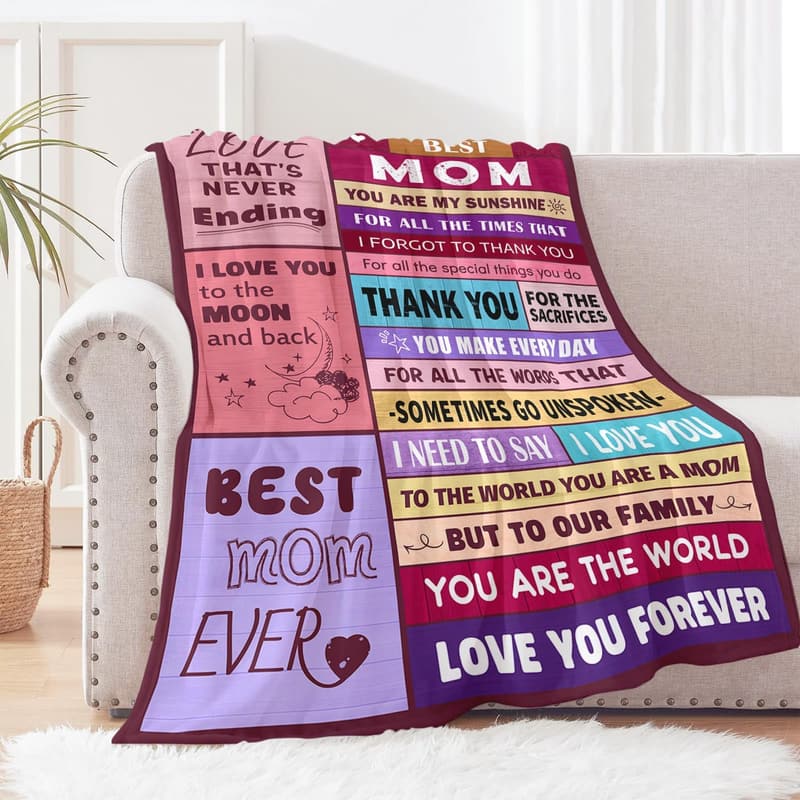 Mother's Day Flannel Throw Blanket for Mom - 50