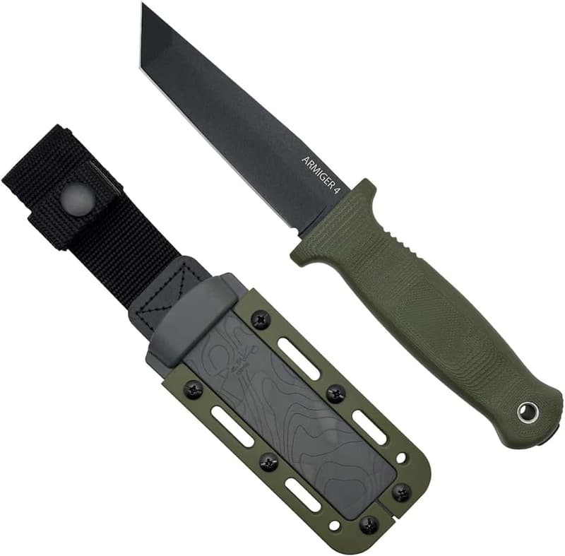 Demko Knives Armiger Fixed Blade with Sheath – Tactical Design