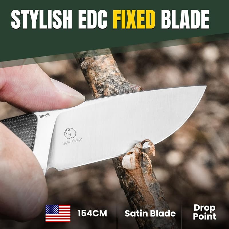 Kizer Smolt 2.93” EDC Fixed Blade Knife with Sheath