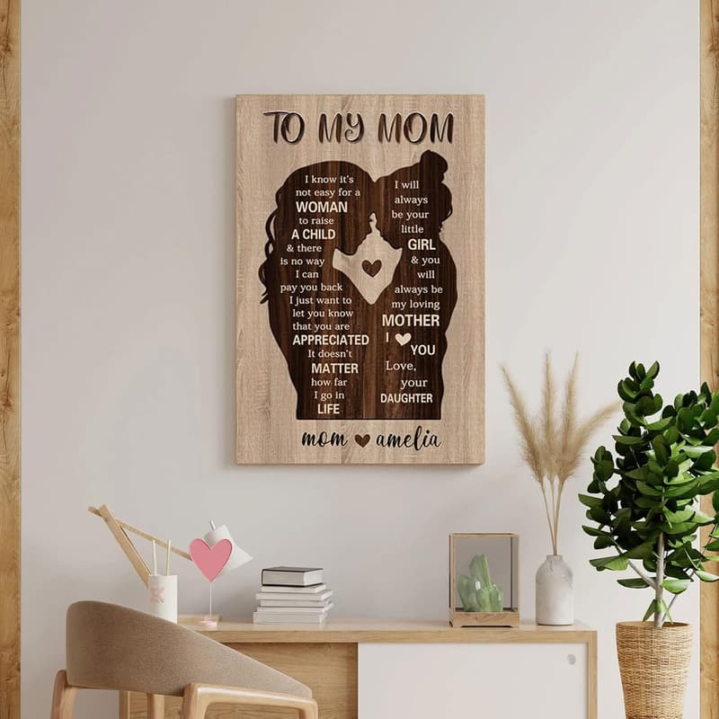 Personalized Mother's Day Canvas Art for Mom from Daughter