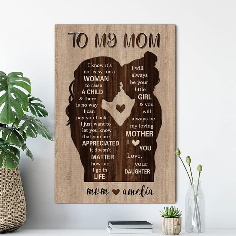 Personalized Mother's Day Canvas Art for Mom from Daughter