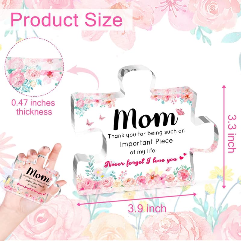 Mom Birthday Gift - Acrylic Puzzle Piece Keepsake Plaque
