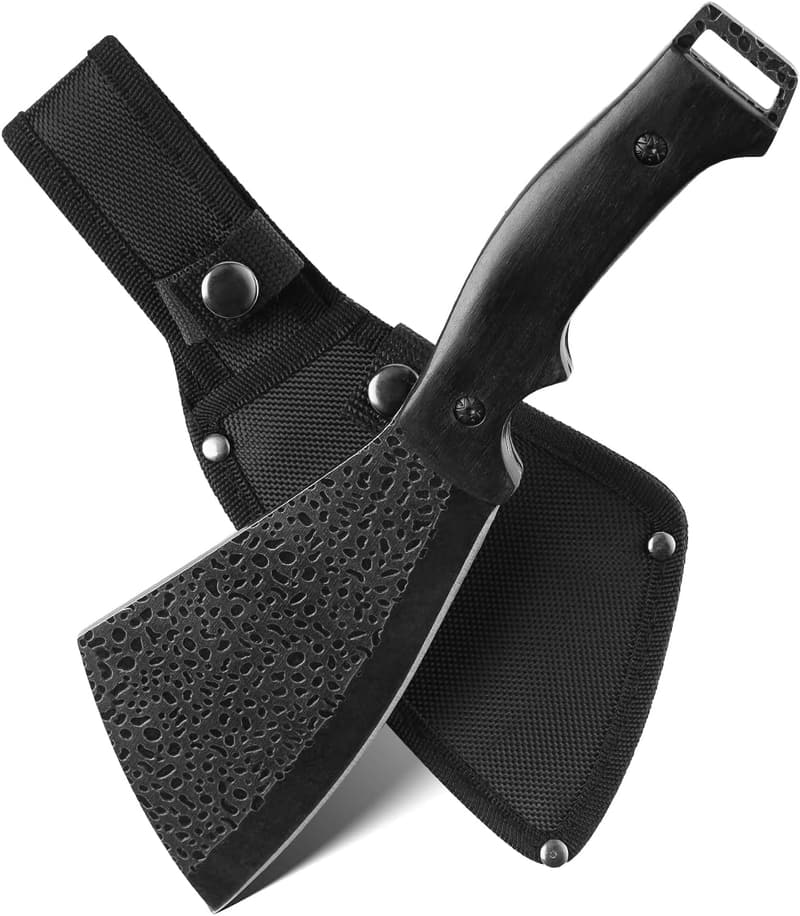 Compact 11-Inch Hatchet with Sheath for Camping & Gardening