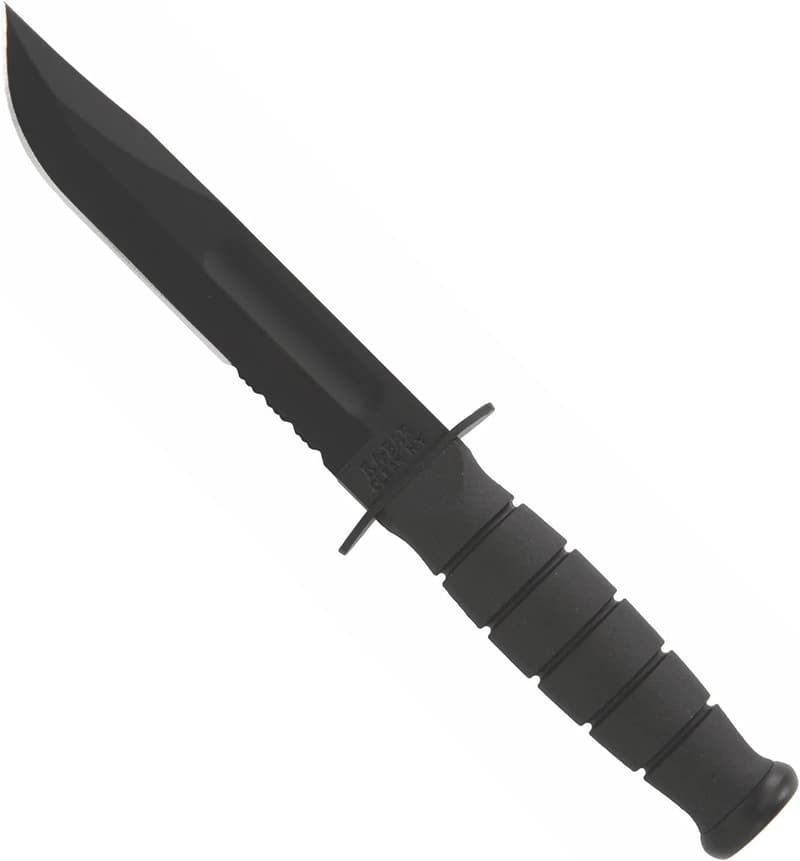 Ka-Bar Short Fighting Knife with Serrated Edge and Kydex Sheath