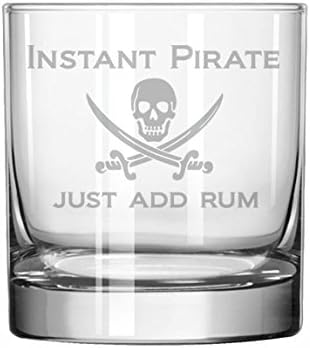 Funny Pirate Whiskey Highball Glass - 11 oz Rocks Glass