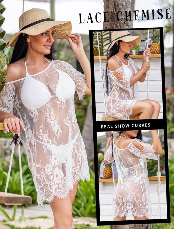 Lace Chemise Mini Babydoll for Women, Sizes S-4XL