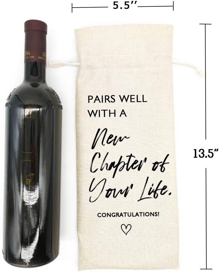 New Job Wine Bag - Burlap Drawstring Gift for Colleagues