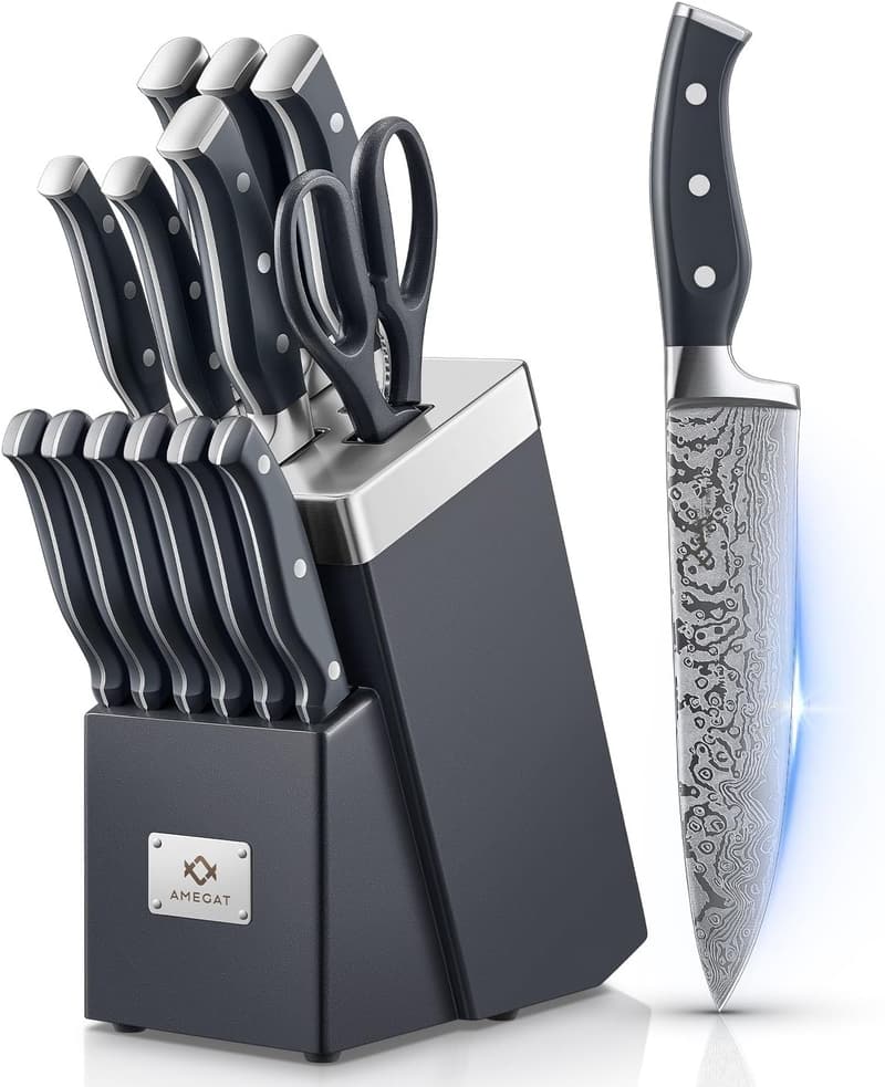 14-Piece Self-Sharpening Stainless Steel Knife Set