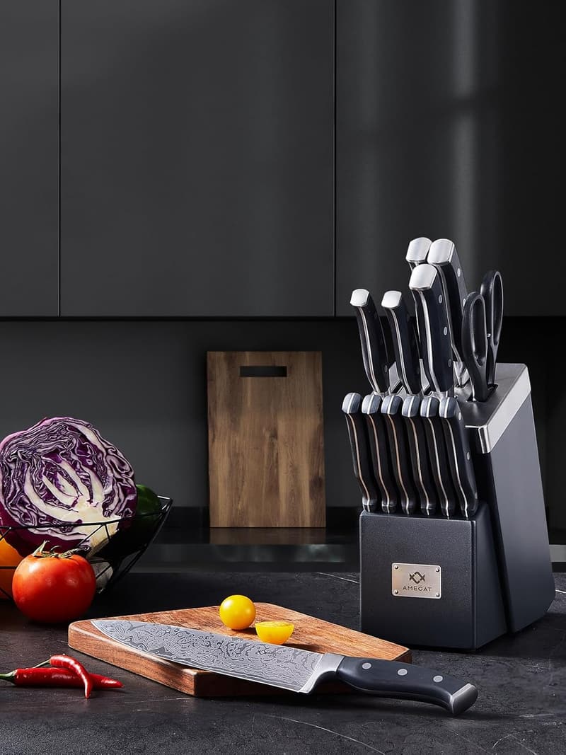 14-Piece Self-Sharpening Stainless Steel Knife Set