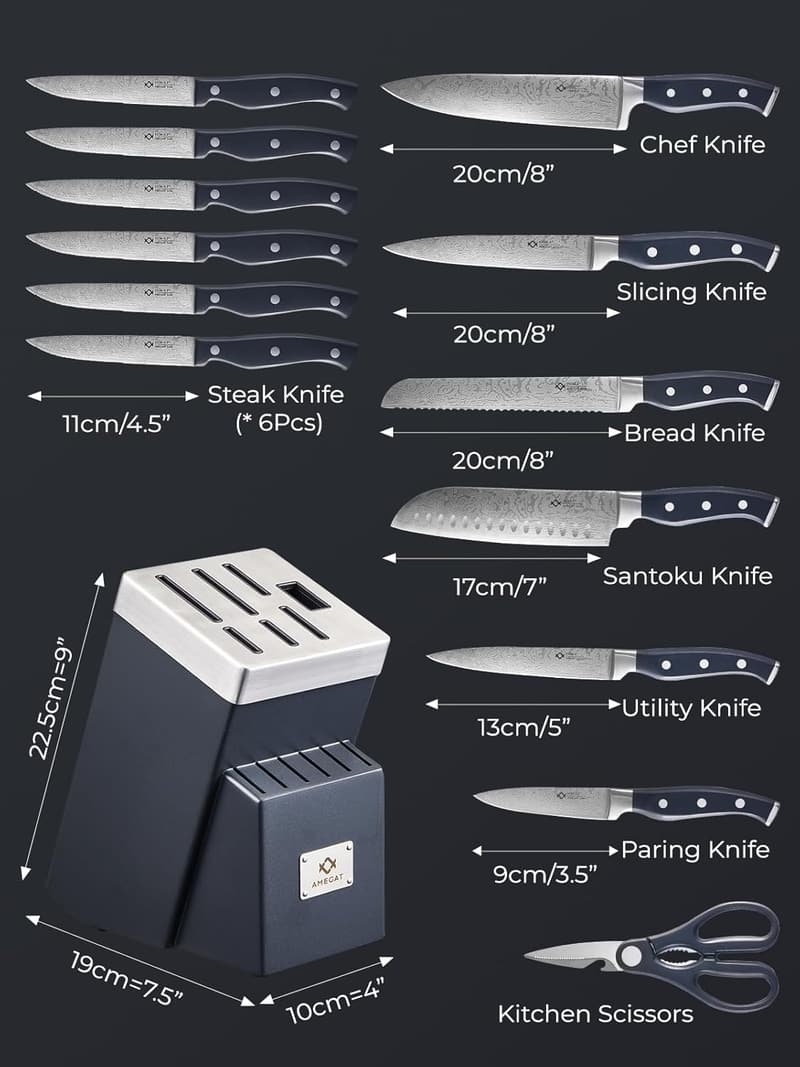 14-Piece Self-Sharpening Stainless Steel Knife Set