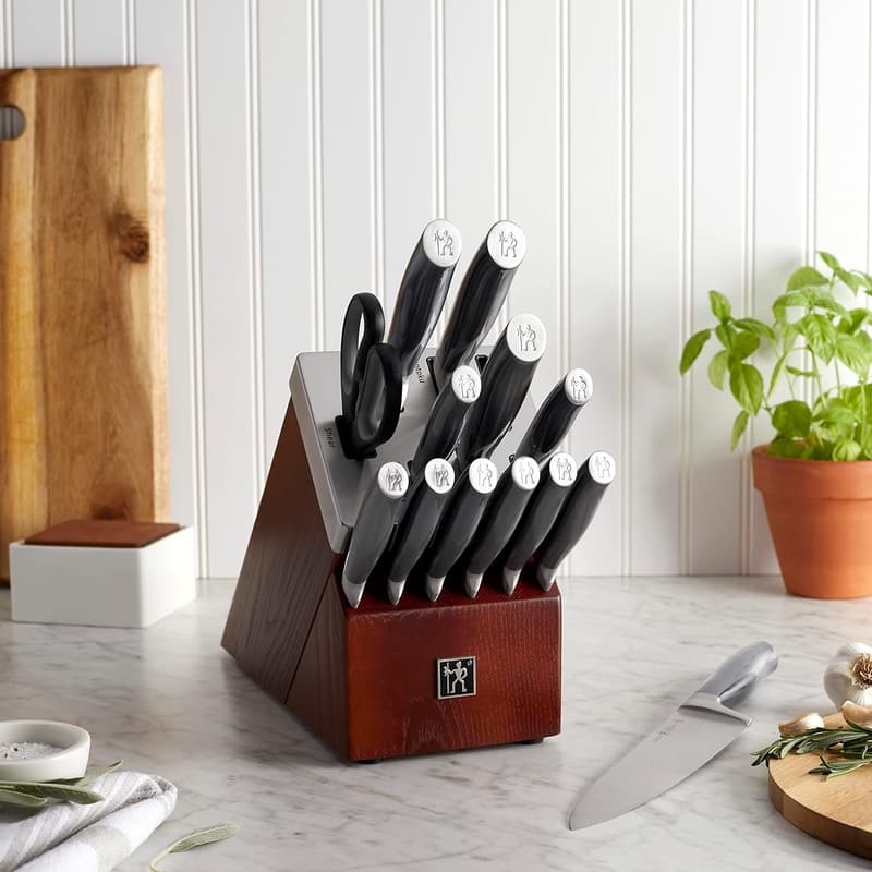 HENCKELS 14-Piece Self-Sharpening Knife Block Set, Black