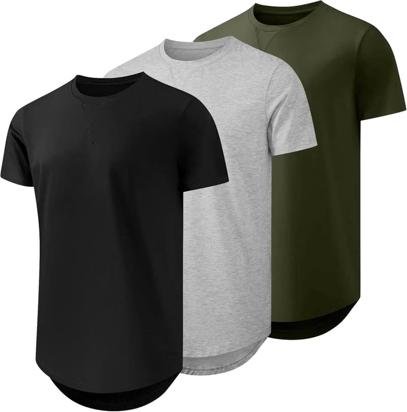 Casual Hipster Men's Longline Crewneck T-Shirt
