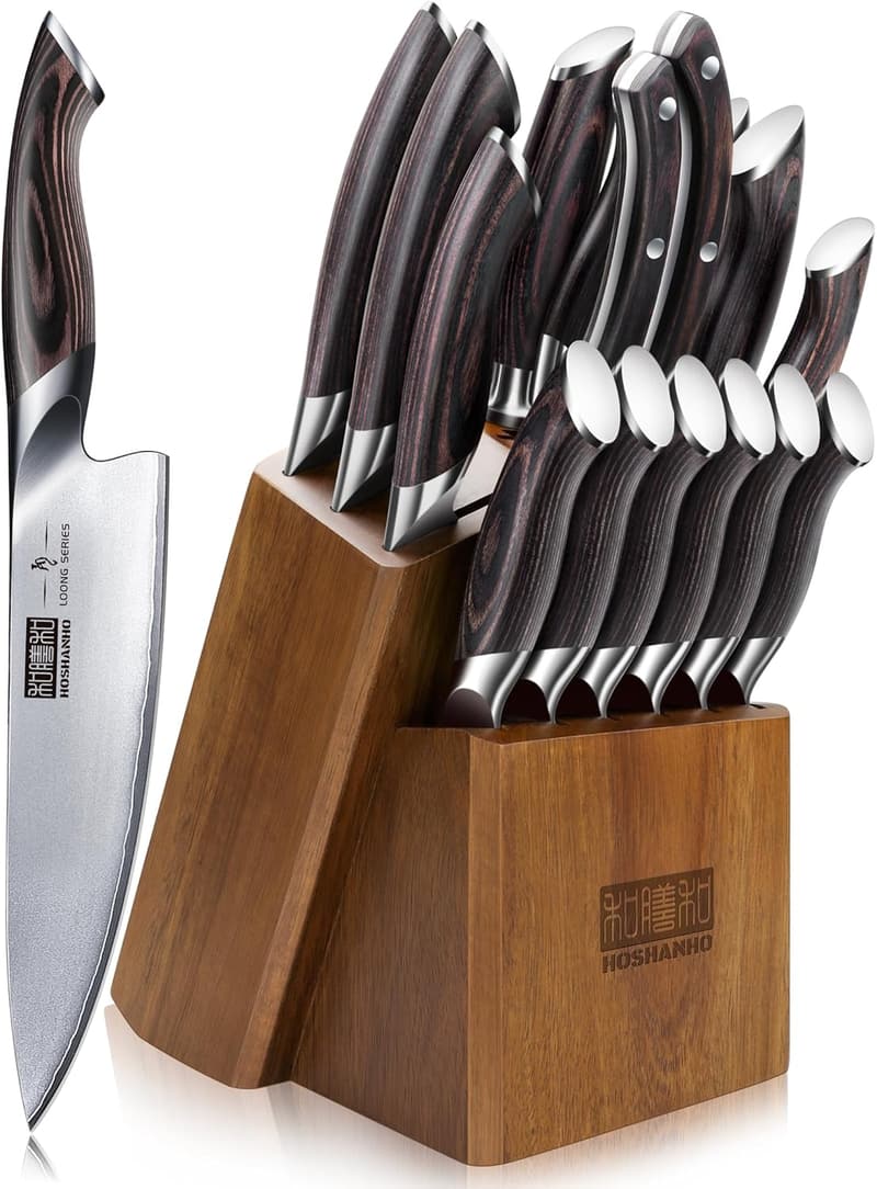 High Carbon Stainless Steel 16-Piece Chef Knife Set