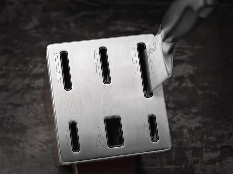 ZWILLING Four Star Self-Sharpening Knife Block Set - 7 PCs, Black Ash