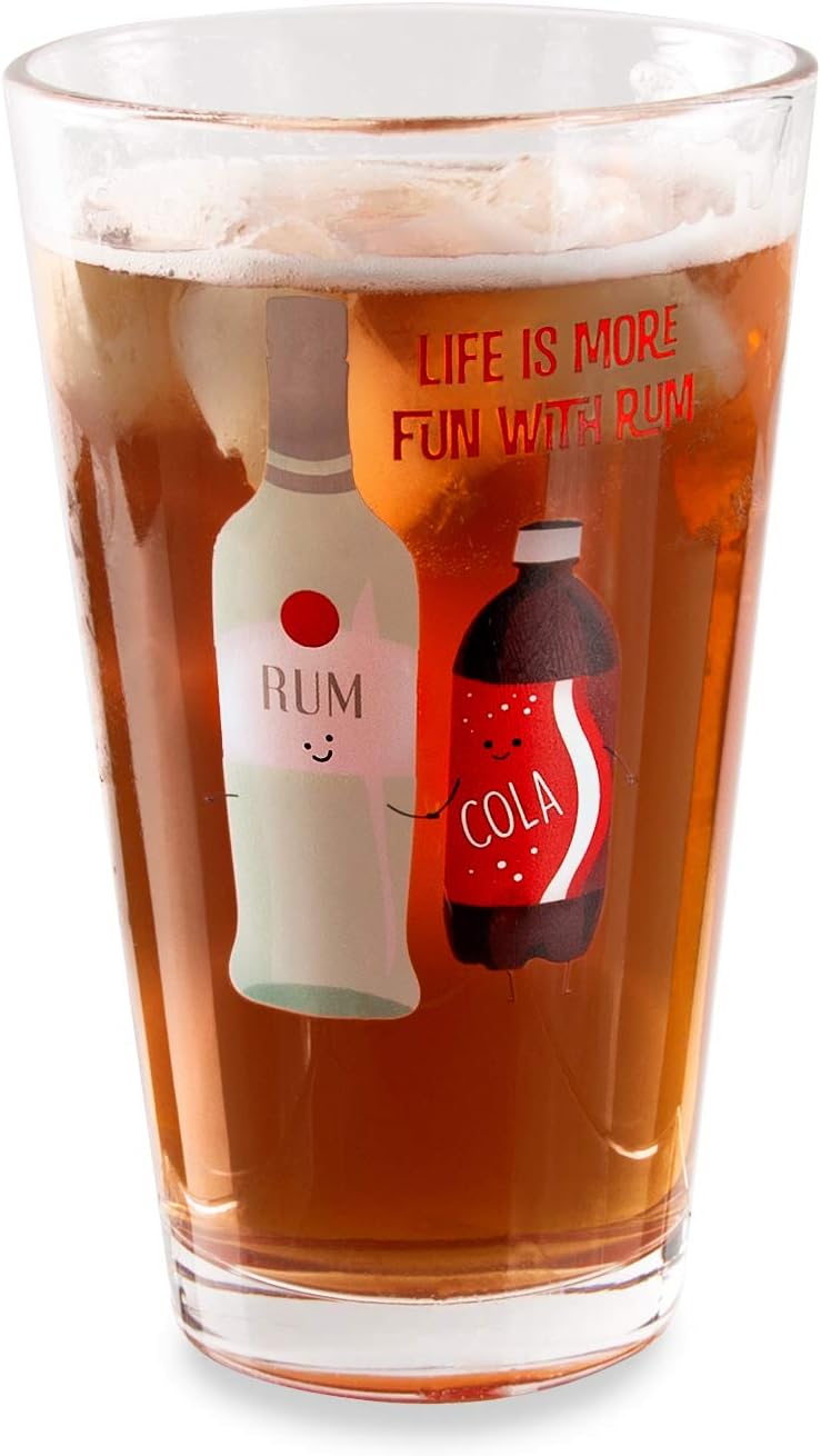 Life Is More Fun With Rum - 16 oz Pint Glass Tumbler