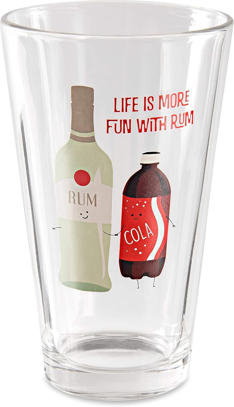 Life Is More Fun With Rum - 16 oz Pint Glass Tumbler