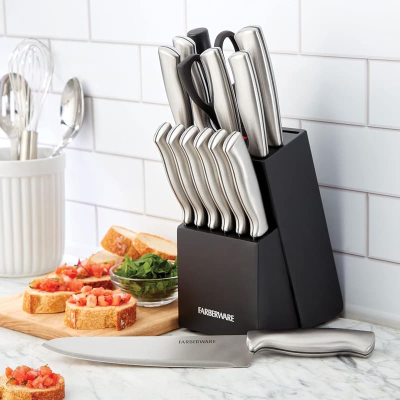 High-Carbon Stainless Steel 15-Piece Kitchen Knife Set