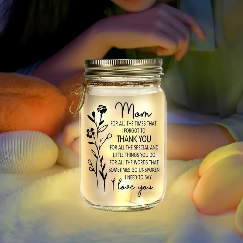 Mother's Day Mason Jar Night Light - Sentimental Home Decor