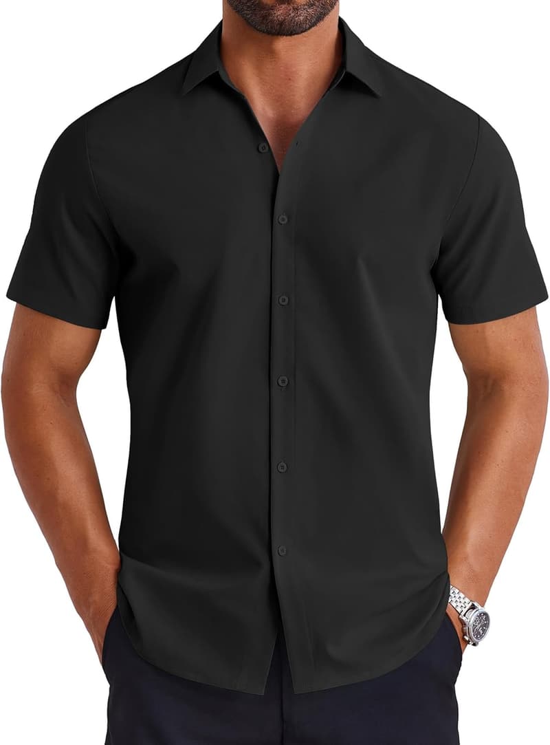 Men's Casual Short Sleeve Button-Down Summer Shirt