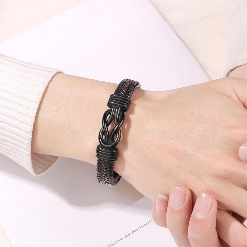 2025 Graduation Leather & Stainless Steel Knot Bracelet