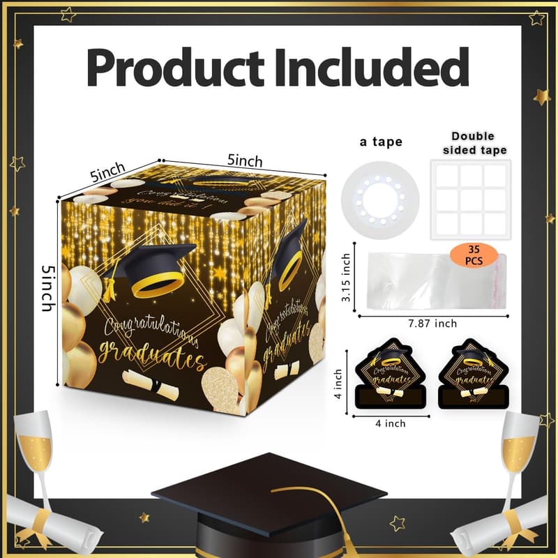Graduation Money Holder with Pull-Out Card & 35 Plastic Bags