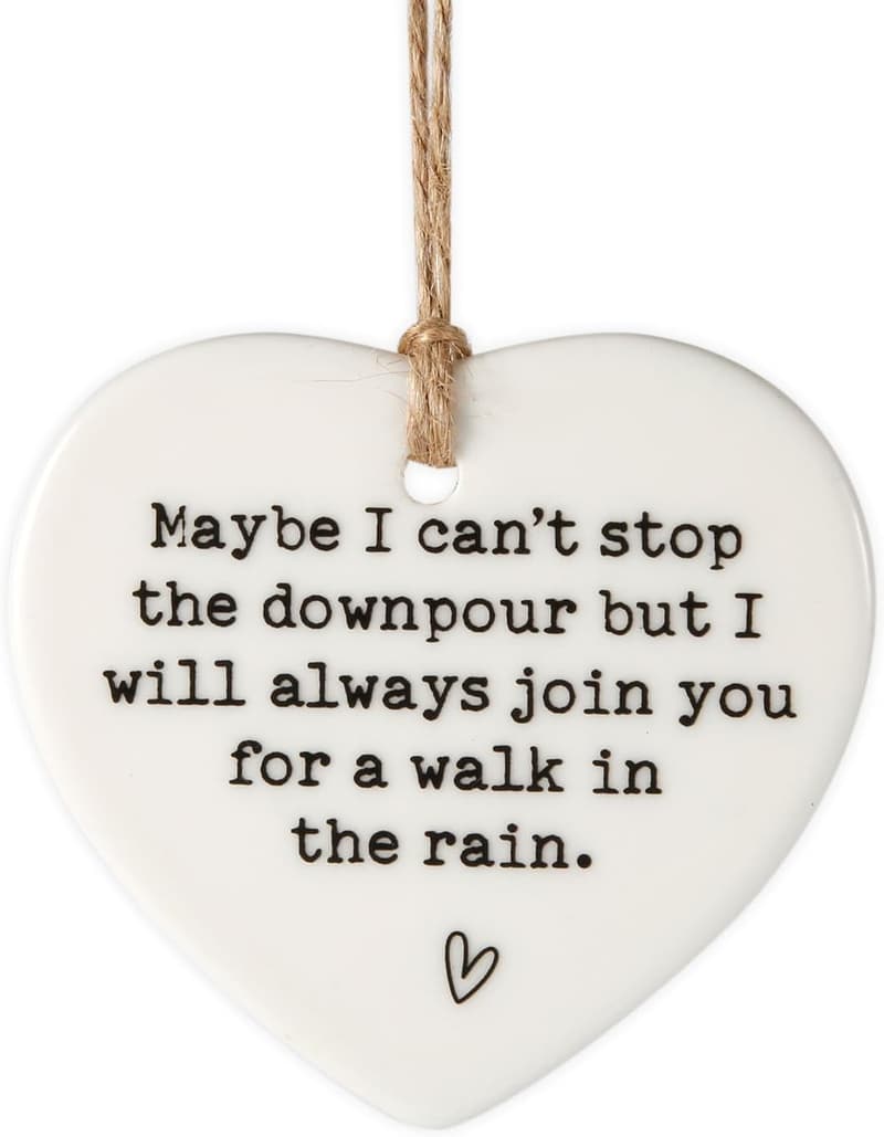 Friendship Gift Plaque - Ceramic Heart, Tough Times Decor