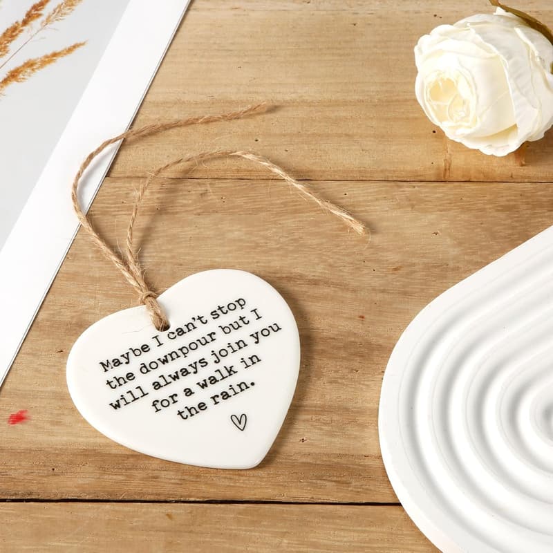 Friendship Gift Plaque - Ceramic Heart, Tough Times Decor