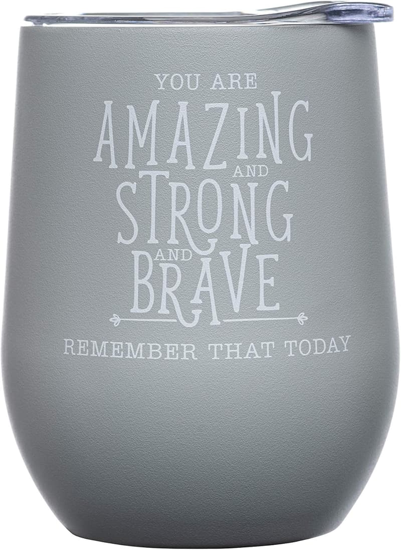 Encouragement Birthday Gift: Insulated Wine Tumbler for Women