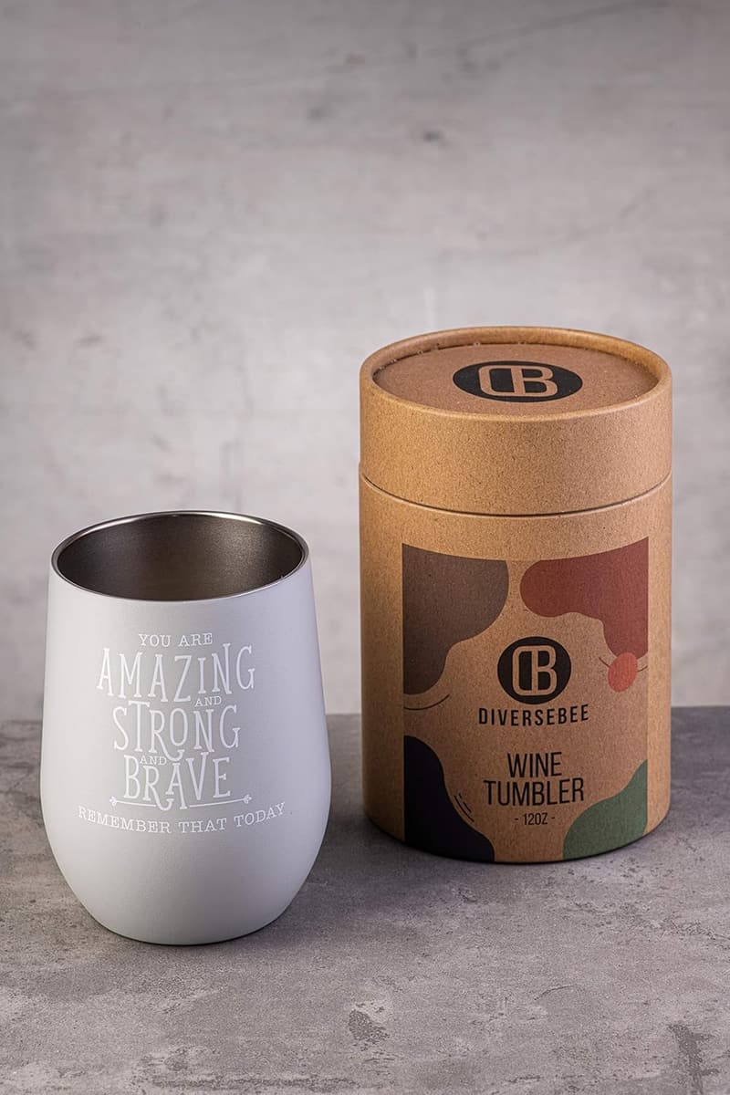 Encouragement Birthday Gift: Insulated Wine Tumbler for Women