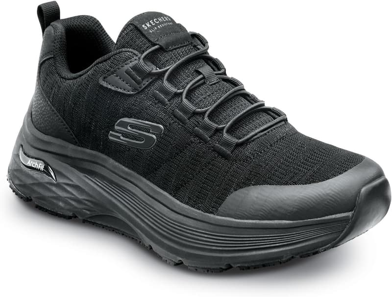 Skechers Work Leo Men's Black Arch Fit Soft Toe Athletic Shoe