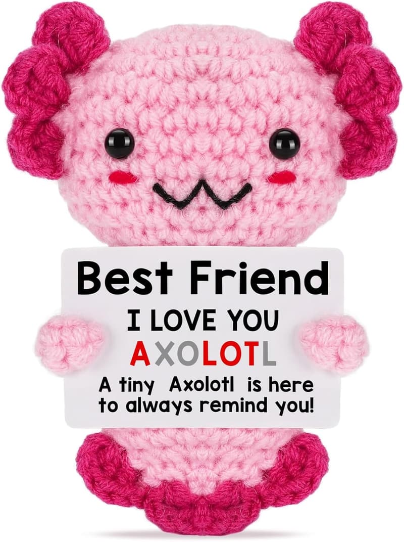 Tiny Handmade Crochet Axolotl Friendship Gift for Best Friend