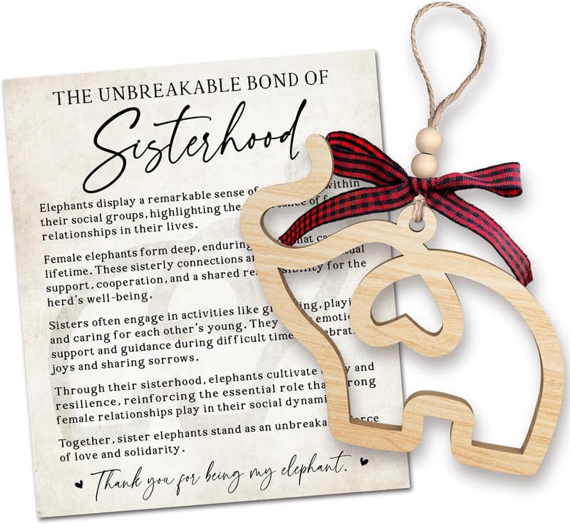 Wooden Elephant Ornament for Friendship Gifts