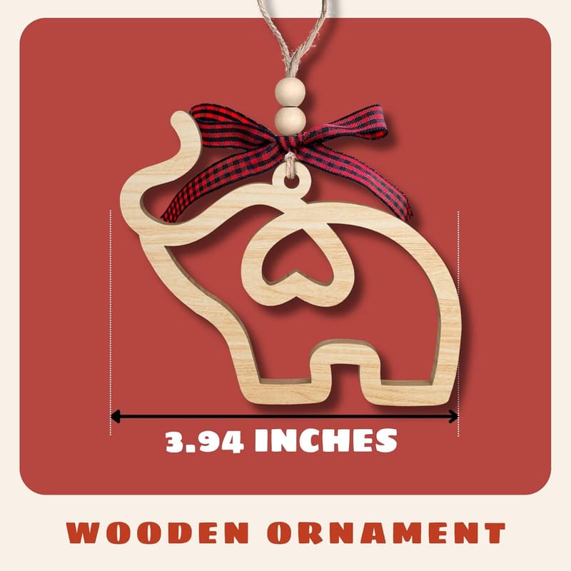 Wooden Elephant Ornament for Friendship Gifts
