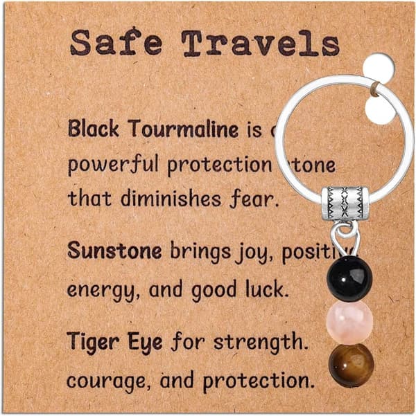 Natural Crystal Keychain for Women – Good Luck & Healing Stones
