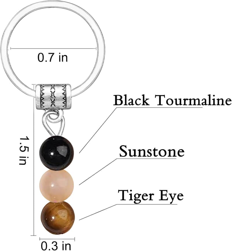 Natural Crystal Keychain for Women – Good Luck & Healing Stones