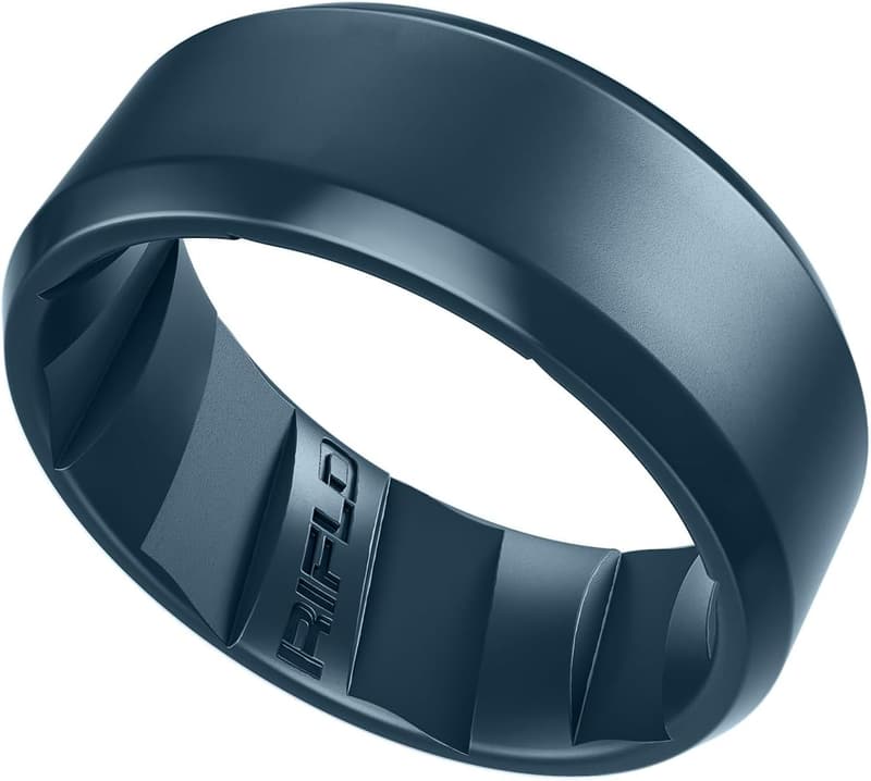 Men's Tactical Silicone Wedding Band, 9mm Wide Rubber Ring