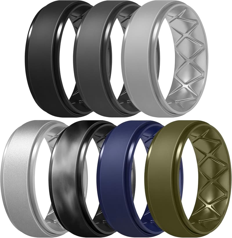 Ergonomic Silicone Wedding Bands for Men - Breathable Design