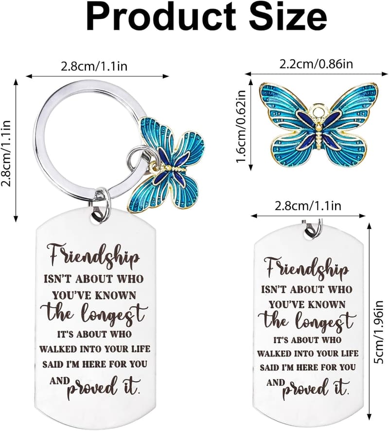Best Friend Keychain - Cute Inspirational Gift for Women