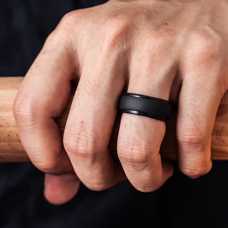 Men's Wedding Rings - 10mm Silicone Rubber Band Multipack