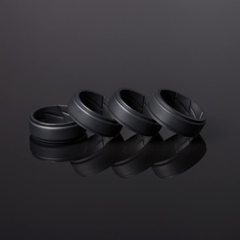 Men's Silicone Wedding Rings - Breathable & Sleek Design, 4-Pack