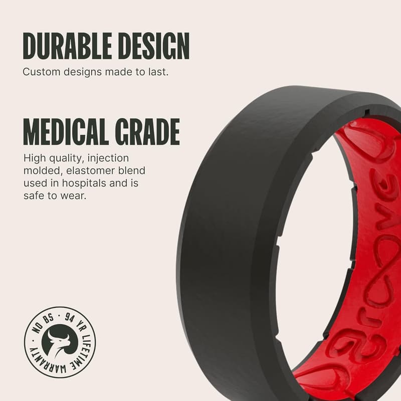Breathable Silicone Wedding Ring for Men - Comfort Fit Design