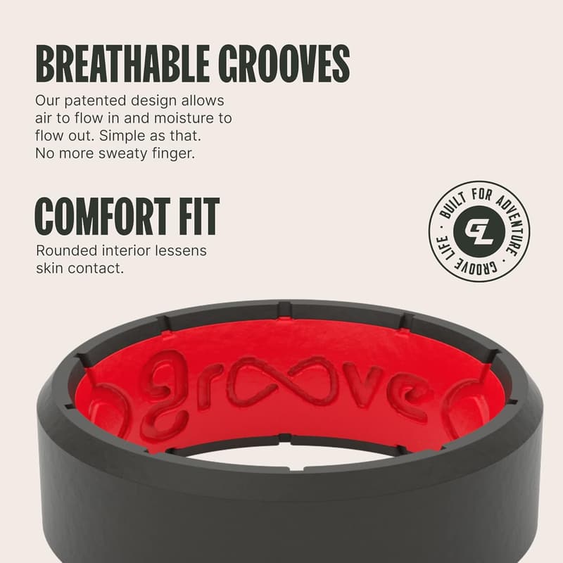 Breathable Silicone Wedding Ring for Men - Comfort Fit Design