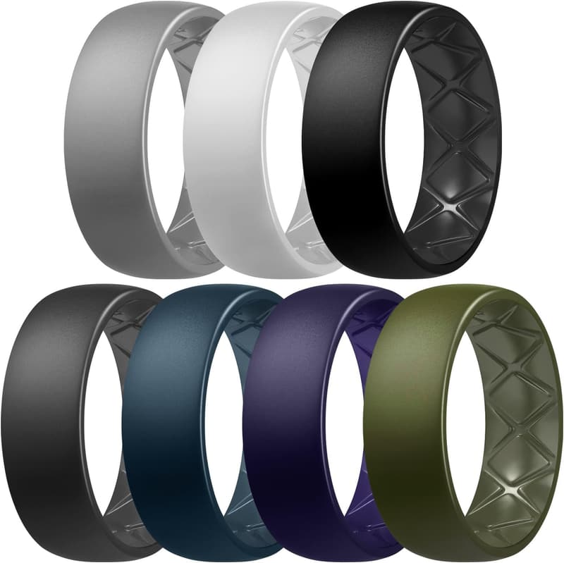 Men's Breathable Silicone Wedding Band - Ergonomic Design