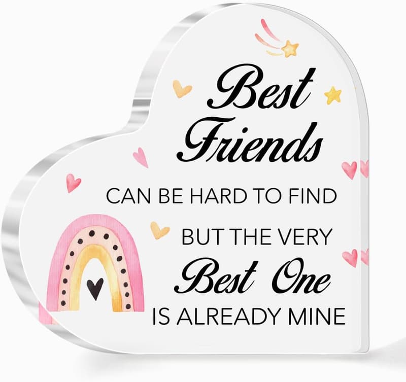 Best Friend Acrylic Heart Plaque Gift
