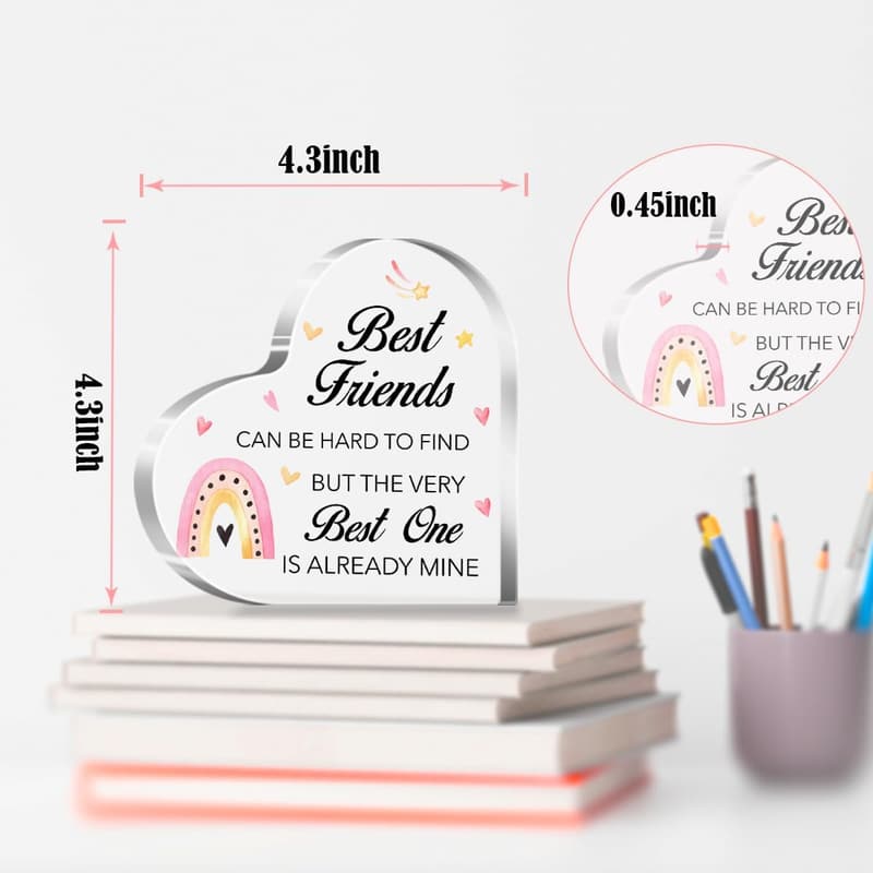 Best Friend Acrylic Heart Plaque Gift