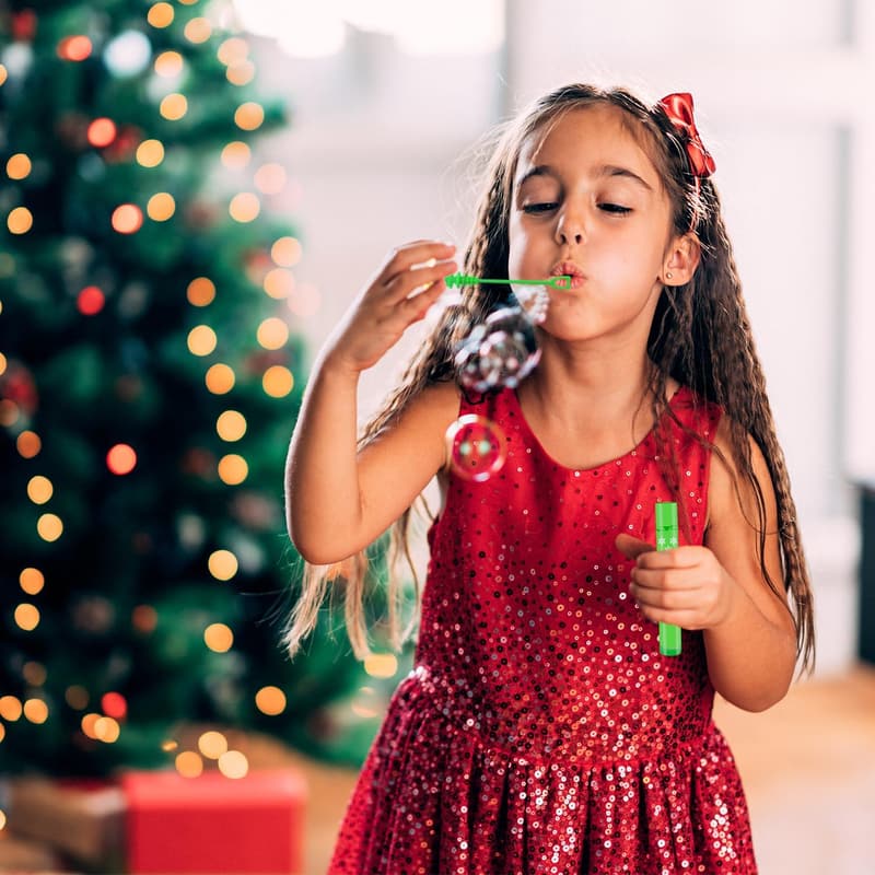 Christmas Mini Bubble Wands - 32 Pack Party Favors for Kids