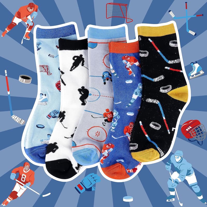 Sports Socks for Boys 8-12 - Football, Basketball & Baseball